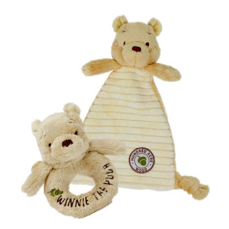 Classic Winnie The Pooh Baby Comforter & Rattle Gift Set Extra Image 1